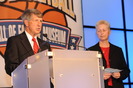 Ceremony Co-Chair Jim Hamilton and 2006 Inductee Karen Wittrock